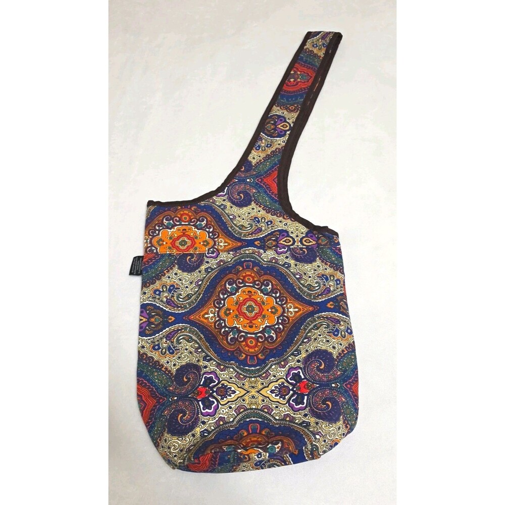 Multicolor Paisley Boho Shoulder Bag with Zip Closure, Lined, Inner Pockets